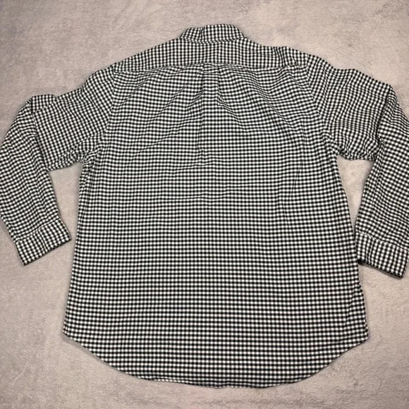 Ralph Lauren Gingham Button Up Shirt Long Sleeve Classic Fit Mens XL Black White - Picture 7 of 10